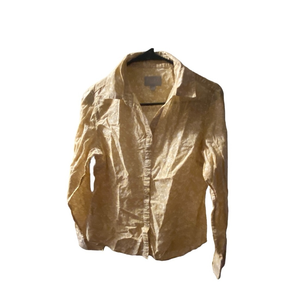 Pure Collection Yellow Floral Button Down Shirt - Picture 2 of 4